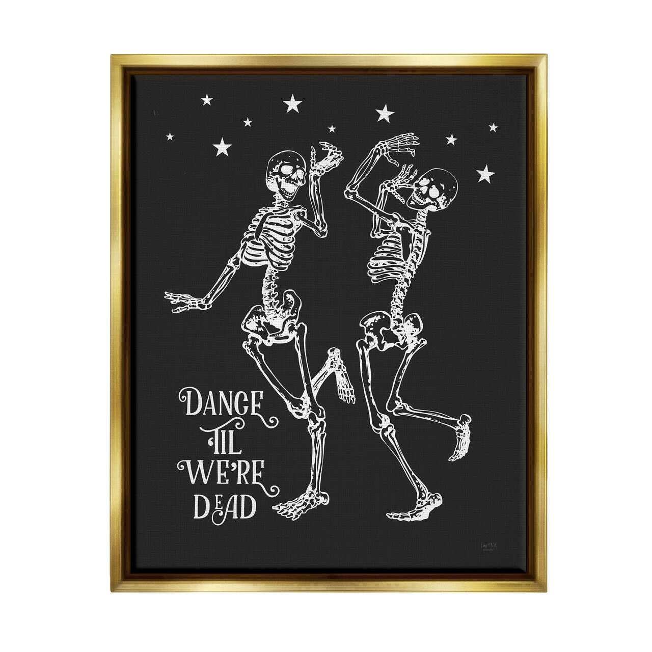 Stupell Industries Dance 'Til We're Dead Skeletons Framed Floater Canvas Wall Art